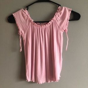 GARAGE pink off the shoulder shirt